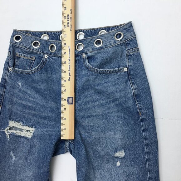 Garage Denim Women's Mom Jeans Grommet Waistband Retro Distressed size 26 - Picture 6 of 8